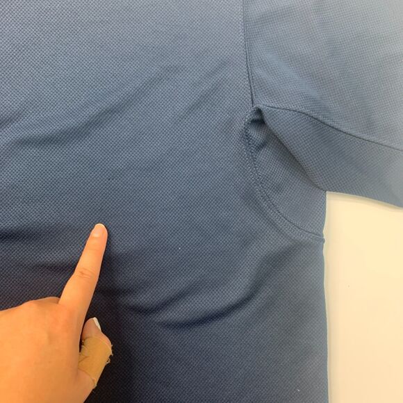 Columbia Polo Shirt Mens L Large Navy Blue Omni Shade Sun Protection Utilizer - Picture 12 of 14